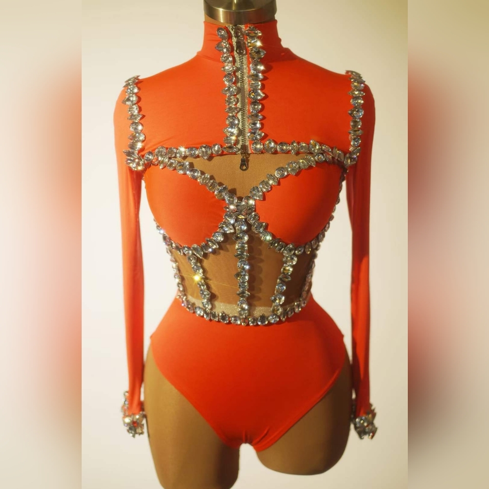Powder blue ready to ship leotard corset bolero jacket - Picture 3 of 11